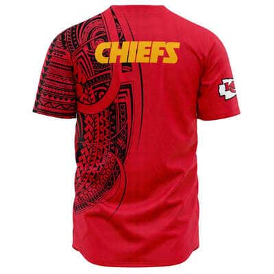 Polynesian Red Kansas City Chiefs Baseball Jersey Gift For NFL Fans