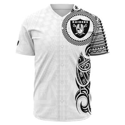Polynesian White NFL Las Vegas Raiders Baseball Jersey Gift For Sporty Lovers