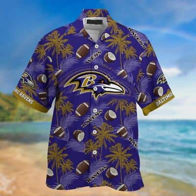 Vintage NFL Baltimore Ravens Hawaiian Shirt Aloha Tropical Summer Gift For New Grandpa