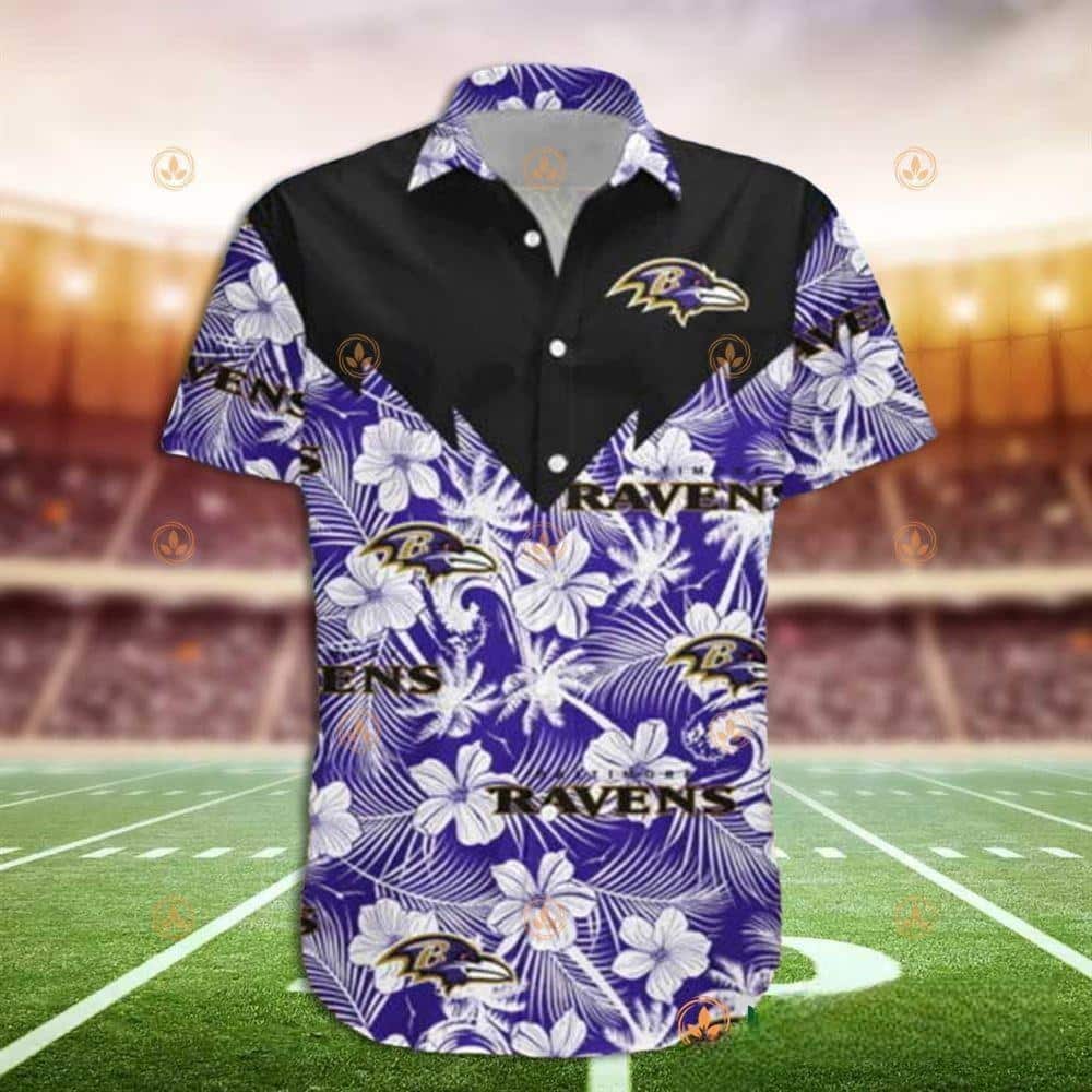 NFL Baltimore Ravens Hawaiian Shirt Aloha Tropical Forest Gift For Beach Lovers