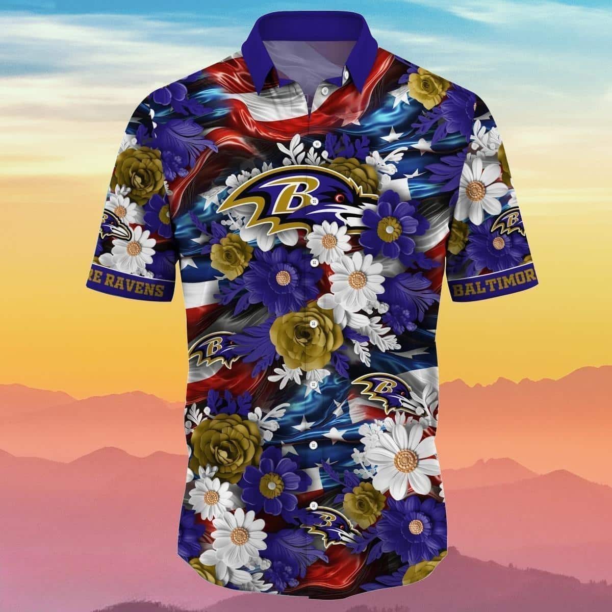 NFL Baltimore Ravens Hawaiian Shirt Colorful Blossom Best Family Gift