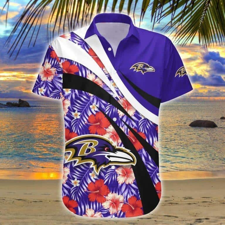 NFL Baltimore Ravens Hawaiian Shirt Colorful Floral Aloha Best Family Gift