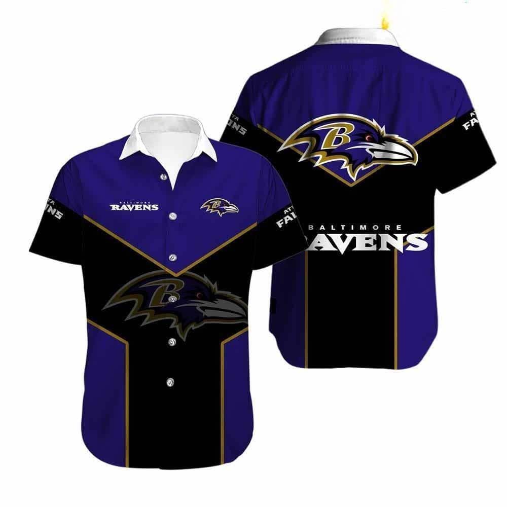 NFL Baltimore Ravens Hawaiian Shirt Purple And Black Gift For Cool Dad