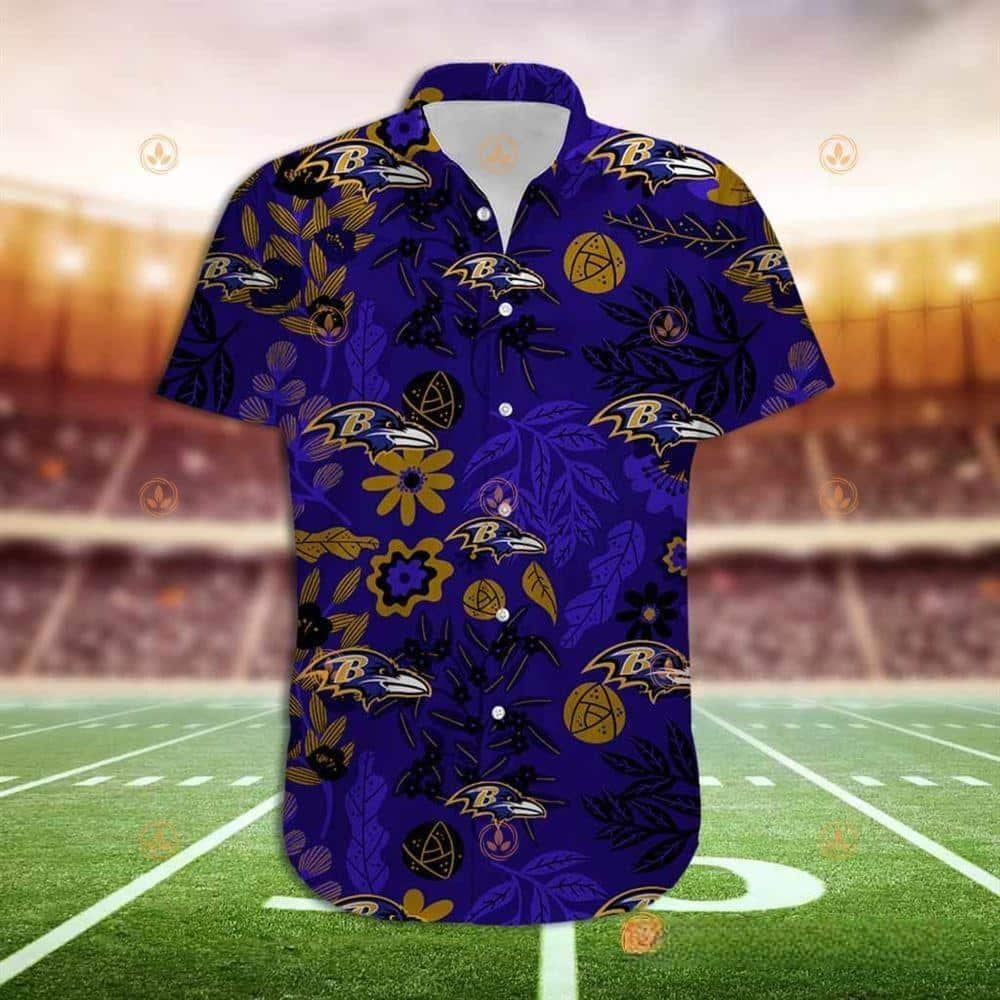 Cool NFL Baltimore Ravens Hawaiian Shirt Aloha Forest Gift For Best Friends