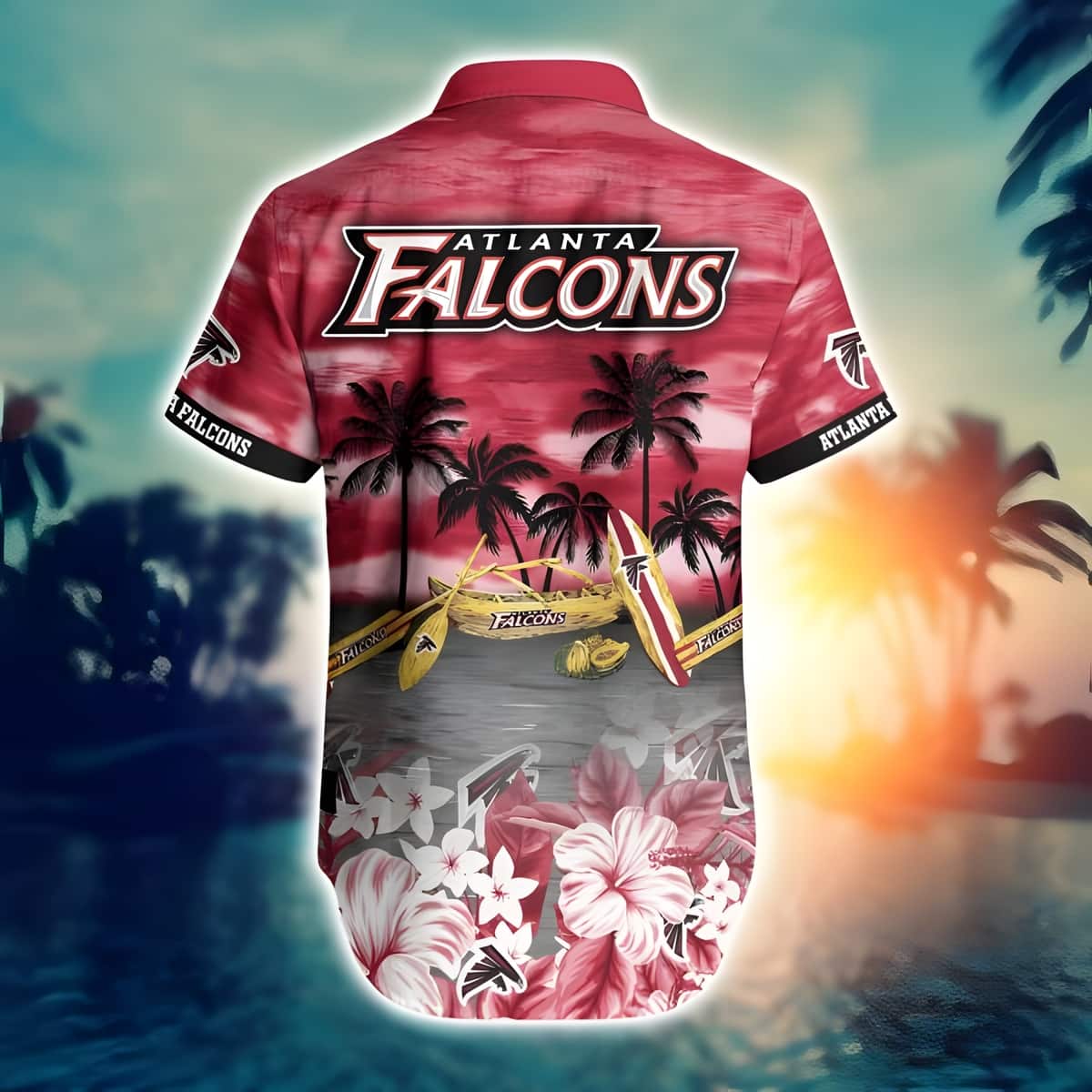 NFL Atlanta Falcons Hawaiian Shirt Aloha Landscape Practical Beach Gift