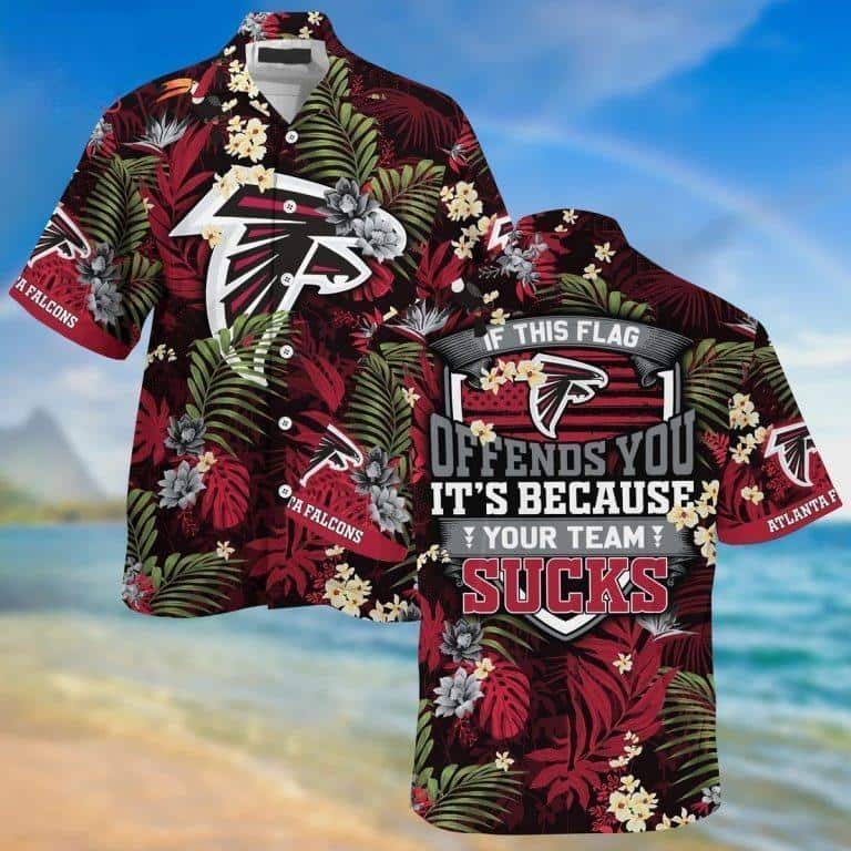 NFL Atlanta Falcons Hawaiian Shirt If This Flag Offends You Dense Forest Beach Gift