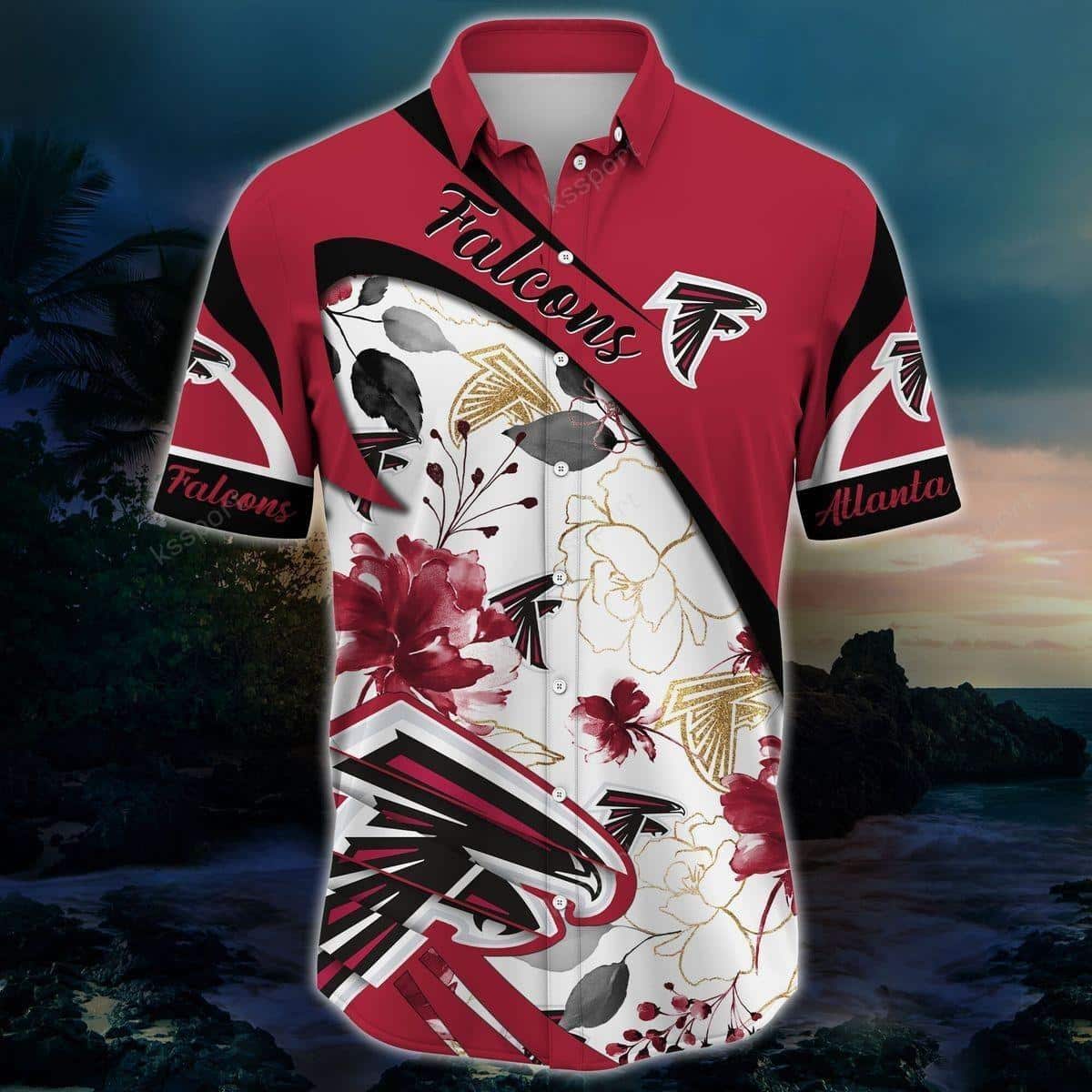 NFL Atlanta Falcons Hawaiian Shirt Tropical Blossom Nature Lovers Gift