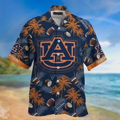 Retro NCAA Auburn Tigers Hawaiian Shirt Tropical Aloha Flora Gift For New Grandpa