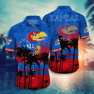 NCAA Kansas Jayhawks Hawaiian Shirt Vintage Sunset Scenery Best Family Gift