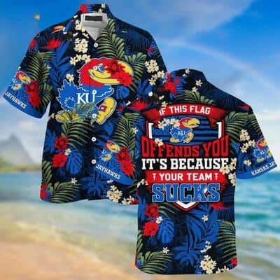 Trendy NCAA Kansas Jayhawks Hawaiian Shirt Tropical Aloha Gift For Boyfriend