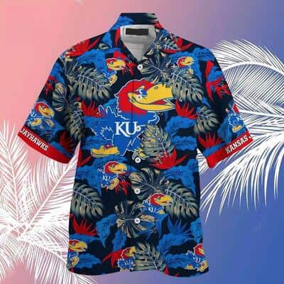 NCAA Kansas Jayhawks Hawaiian Shirt Colorful Flora And Fauna Gift For Beach Lovers