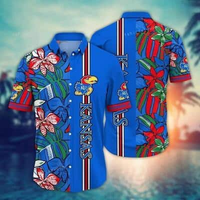 NCAA Kansas Jayhawks Hawaiian Shirt Colorful Aloha Plants Gift Ideas For Summer