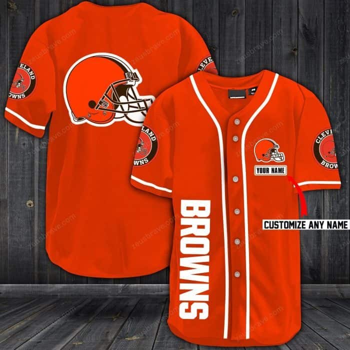 Personalized NFL Cleveland Browns Baseball Jersey Custom Name Gift For Football Fans