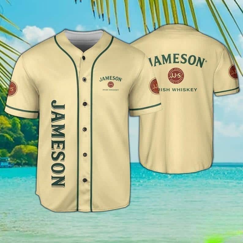 Beige Jameson Baseball Jersey Gift For Whiskey Lovers