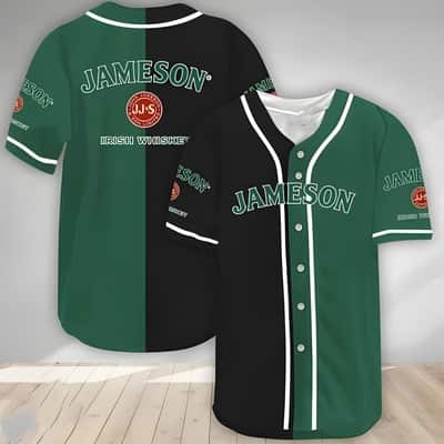 Black And Green Split Jameson Baseball Jersey Gift For Whiskey Lovers