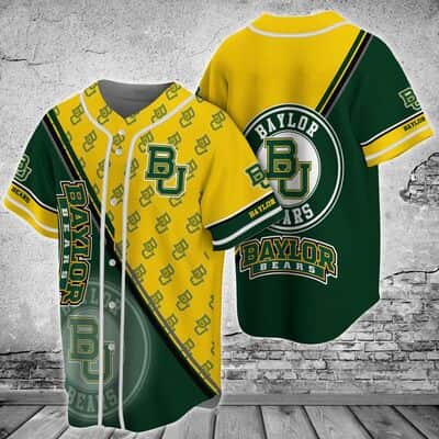 Yellow And Green NCAA Baylor Bears Baseball Jersey Gift For Sporty Boyfriend