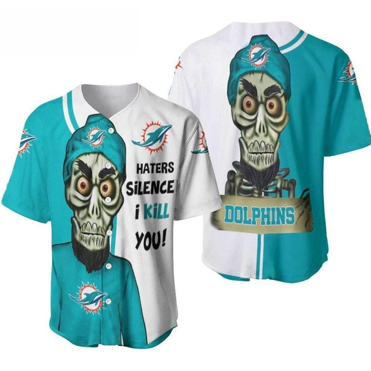 Stylish NFL Miami Dolphins Baseball Jersey Mascot In Grenade Best