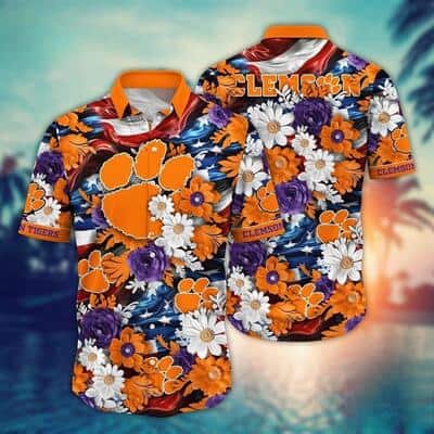 NCAA Clemson Tigers Hawaiian Shirt Colorful Floral Aloha Gift For Beach Lovers