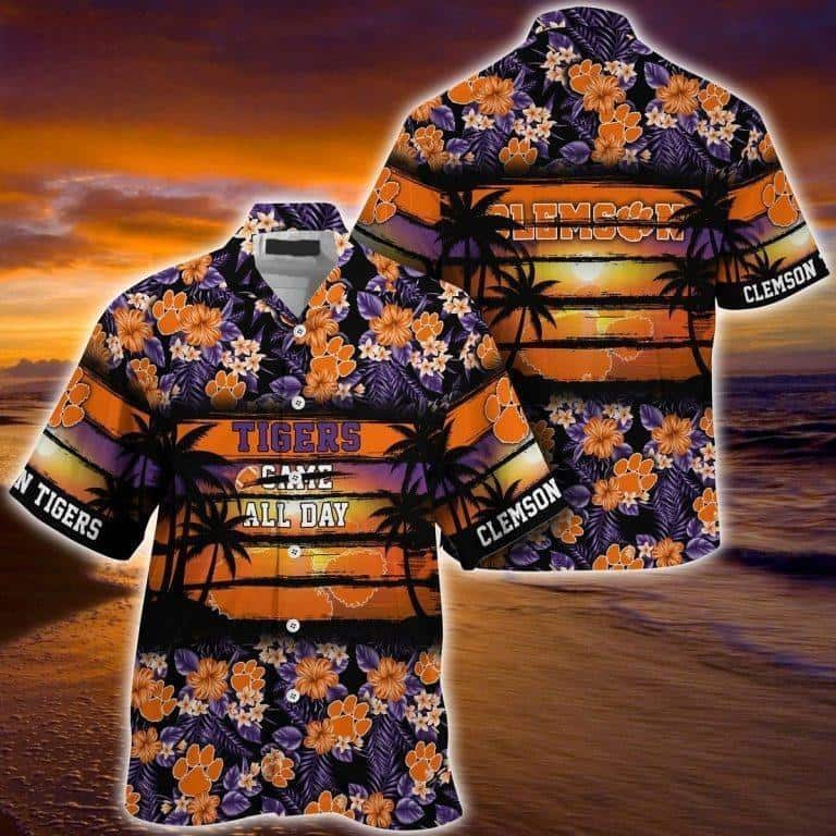 Trendy NCAA Clemson Tigers Hawaiian Shirt Floral Aloha Gift For Nature Lovers