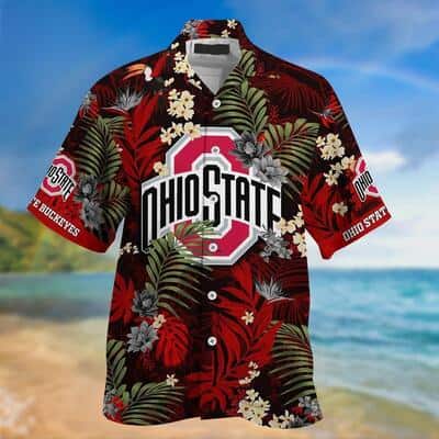 NCAA Ohio State Buckeyes Hawaiian Shirt Colorful Tropical Forest Gift For Boyfriend