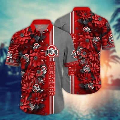 Colorful NCAA Ohio State Buckeyes Hawaiian Shirt Abstract Flora Gift For Stepdad