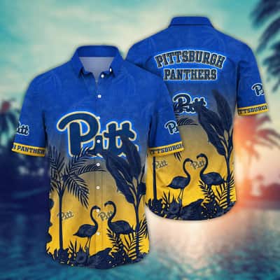 Vintage Aloha NCAA Pitt Panthers Hawaiian Shirt Flora And Fauna Gift For Boyfriend