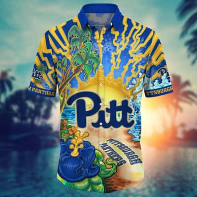 Awesome Aloha NCAA Pitt Panthers Hawaiian Shirt Tropical Summer Gift For Friends