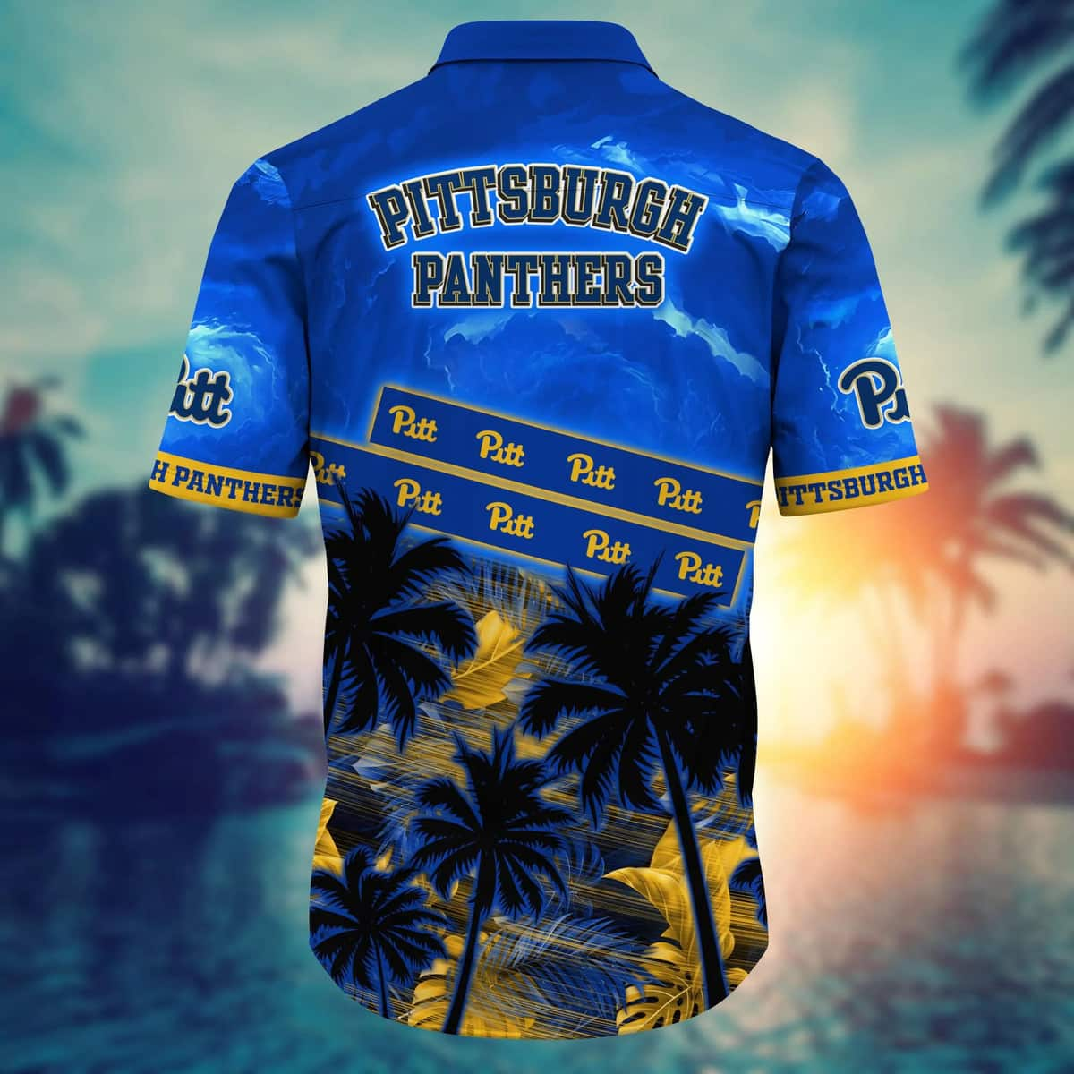 Classic Aloha NCAA Pitt Panthers Hawaiian Shirt Palm Leaves Gift