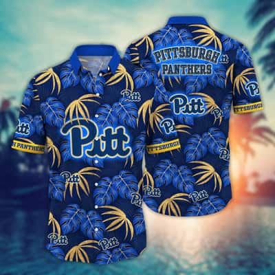 Classic Aloha NCAA Pitt Panthers Hawaiian Shirt Palm Leaves Gift For Nature Lovers
