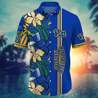 NCAA Pitt Panthers Hawaiian Shirt Tropical Plants Gift For Nature Lovers