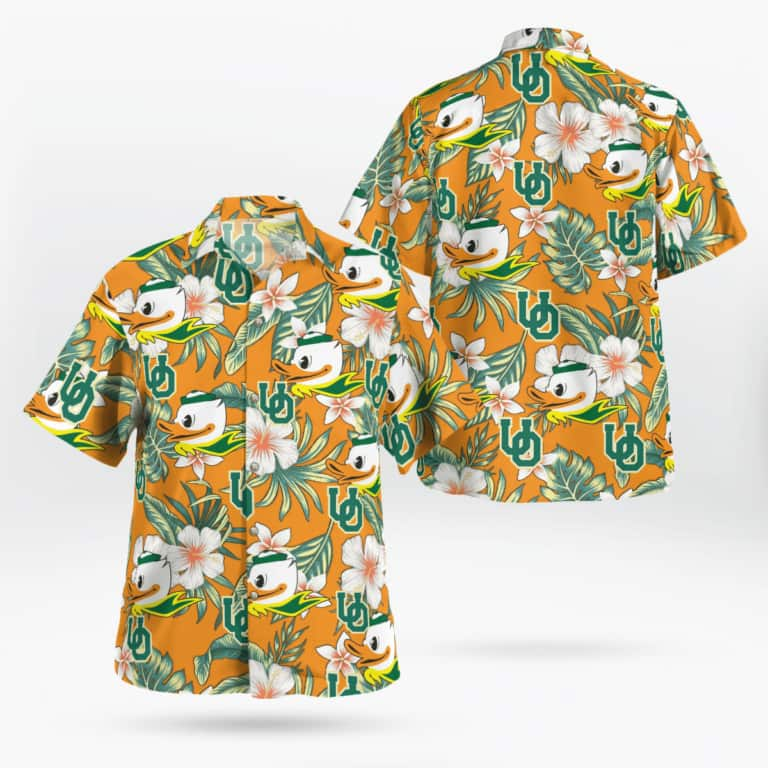 NCAA Oregon Ducks Hawaiian Shirt Game Logo Gift For New Grandpa