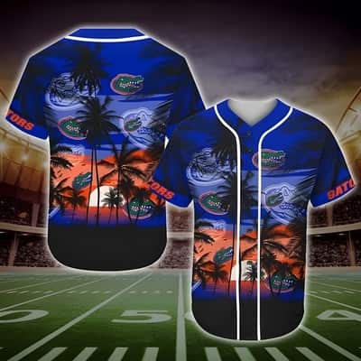 Vintage NCAA Florida Gators Baseball Jersey Palm Tree And Sun On The Sea Gift For New Dad
