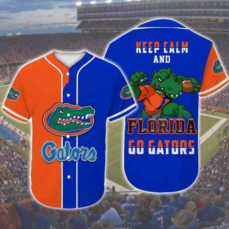 Blue Orange Keep Calm And NCAA Florida Gators Baseball Jersey Gift
