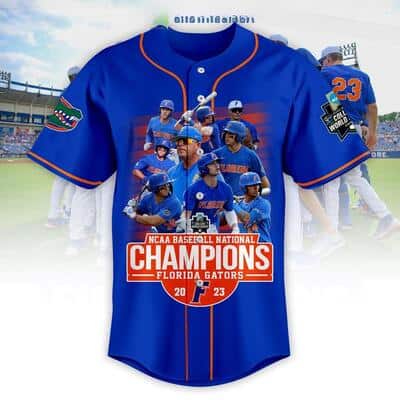 Blue NCAA Baseball National Champions Florida Gators Baseball Jersey Birthday Gift For New Dad
