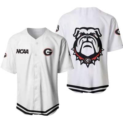 White NCAA Georgia Bulldogs Baseball Jersey Gift For Sport Lovers