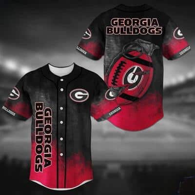 Black And Red NCAA Georgia Bulldogs Baseball Jersey Grenade Gift For Fans