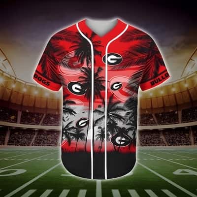 Vintage NCAA Georgia Bulldogs Baseball Jersey Tropical Palm Trees Gift For Friends