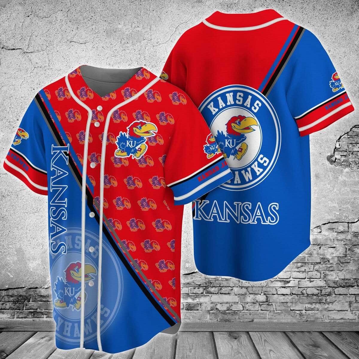Kansas Jayhawks NCAA Custom Name And Number Best Dad Ever Baseball Jersey  Shirt