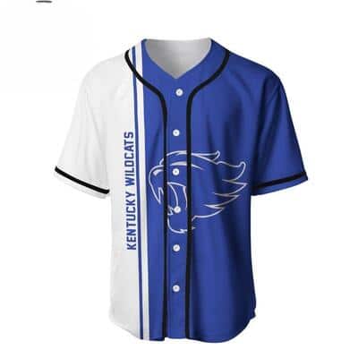 White And Blue NCAA Kentucky Wildcats Baseball Jersey Gift For Dad