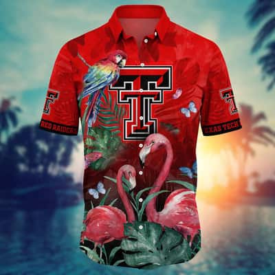 Flamingo Aloha NCAA Texas Tech Hawaiian Shirt Best Gift For Grandpa
