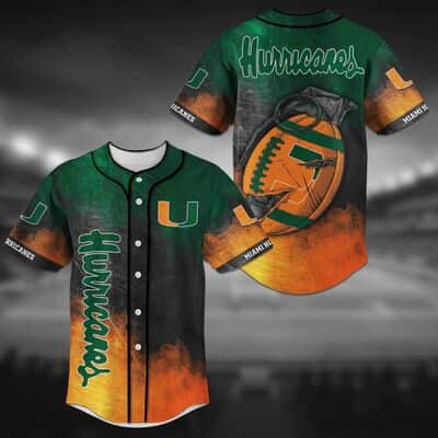 Vintage NCAA Miami Hurricanes Baseball Jersey Palm Tree Gift For Dad