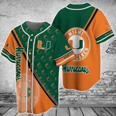 Orange And Green NCAA Miami Hurricanes Baseball Jersey Gift For Baseball Lovers