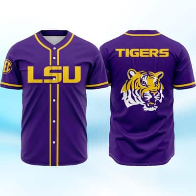Purple NCAA LSU Tigers Baseball Jersey Gift For Friends