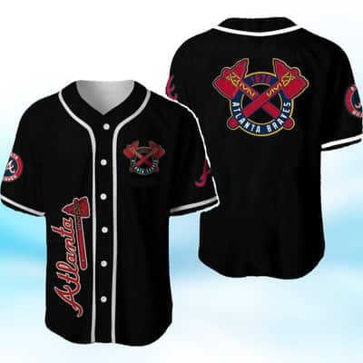 Black MLB Atlanta Braves Baseball Jersey Gift For Baseball Lovers