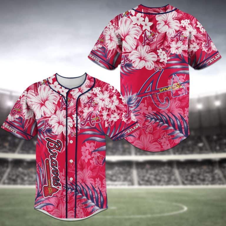 Atlanta Braves MLB Mens Flamingo Button Up Shirt