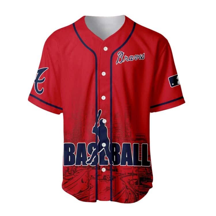 Red MLB Atlanta Braves Baseball Jersey Best Gift For Dad From Daughter