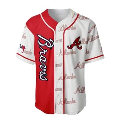 Red And White MLB Atlanta Braves Baseball Jersey Gift For Sports Lovers