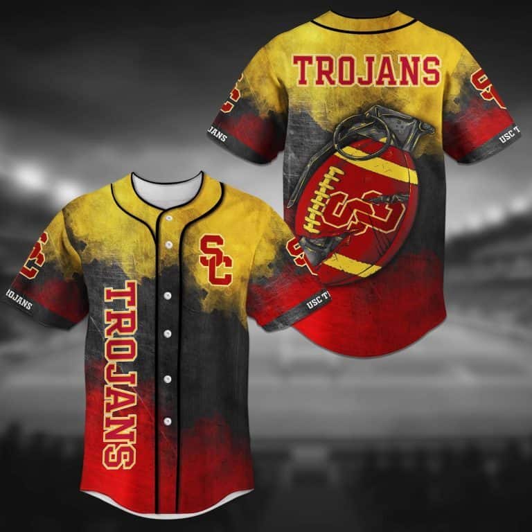 Awesome NCAA USC Trojans Baseball Jersey Flaming Ball Gift For Sport Lovers
