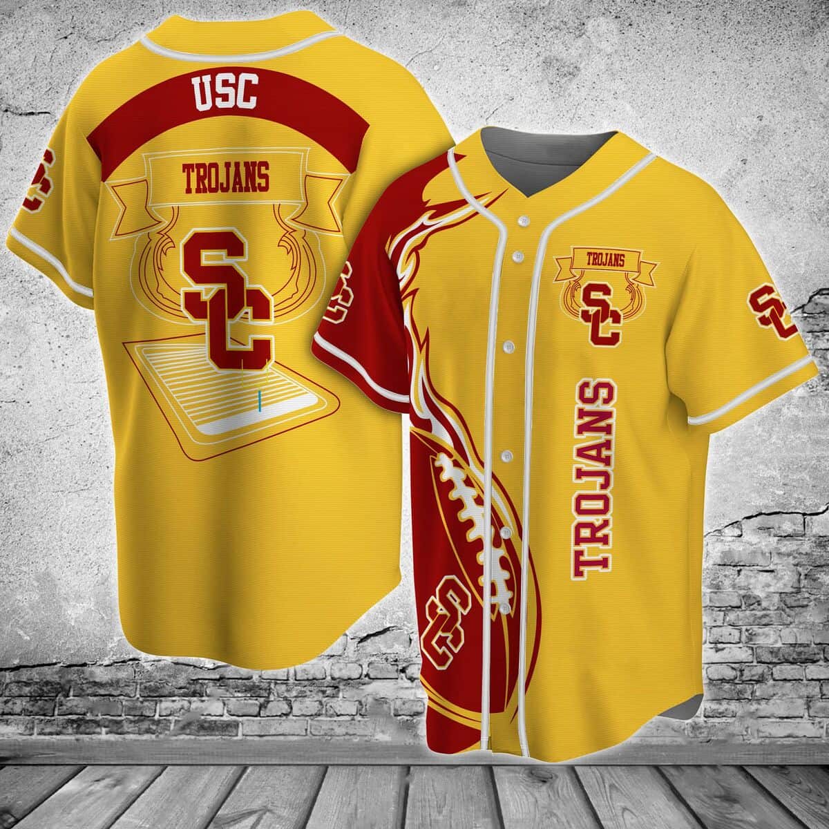 Awesome NCAA USC Trojans Baseball Jersey Flaming Ball Gift For