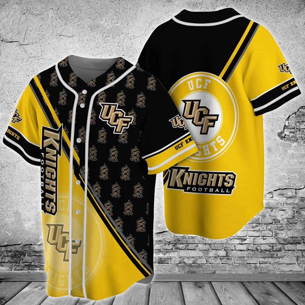 Black And Yellow NCAA UCF Knights Baseball Jersey Gift For Football Lovers